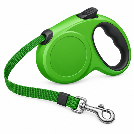 Illustration of a green retractable dog leash